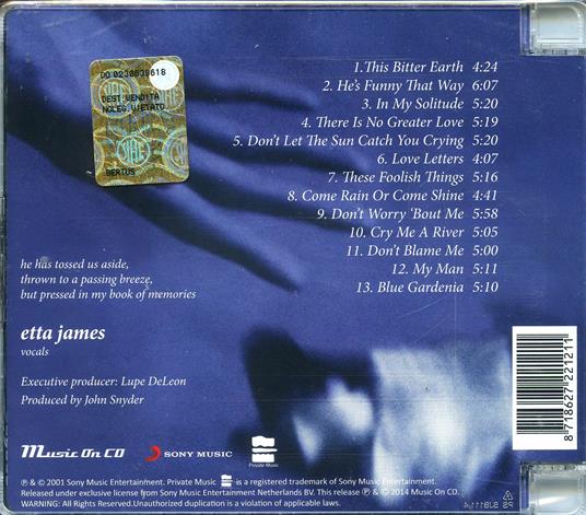 Blue Gardenia - CD Audio di Etta James - 2