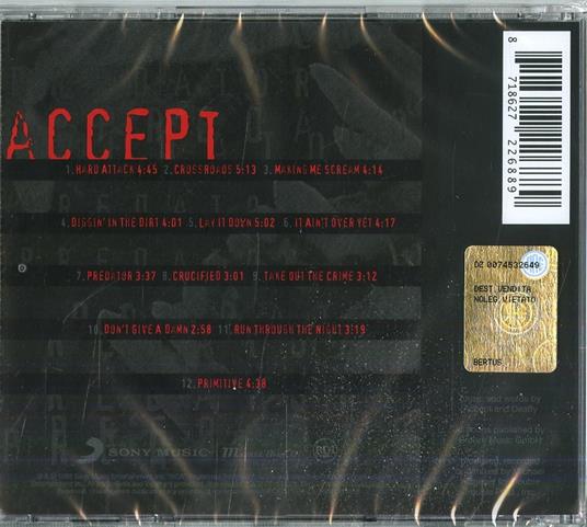 Predator - CD Audio di Accept - 2