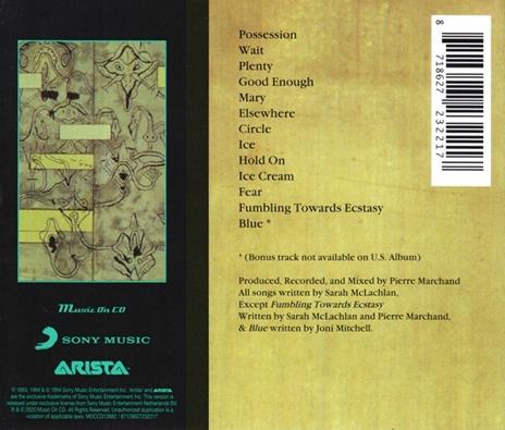 Fumbling Towards Ecstacy - CD Audio di Sarah McLachlan - 2