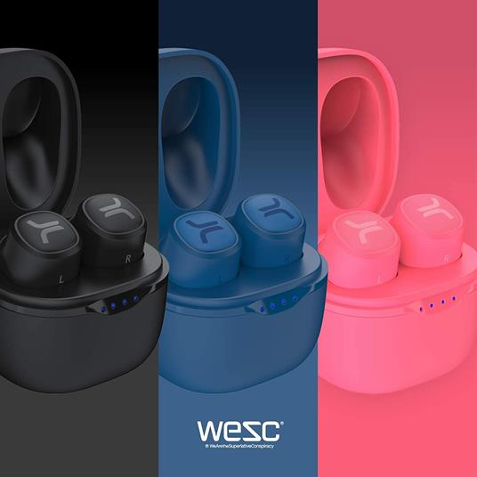 Auricolari True Wireless WeSC, Cuffie Bluetooth con Custodia di Ricarica  con LED, 20 ore di Riproduzione, Controlli Touch, Resistenti all'Acqua IPX6  - Rosa Fluo - WESC - TV e Home Cinema, Audio