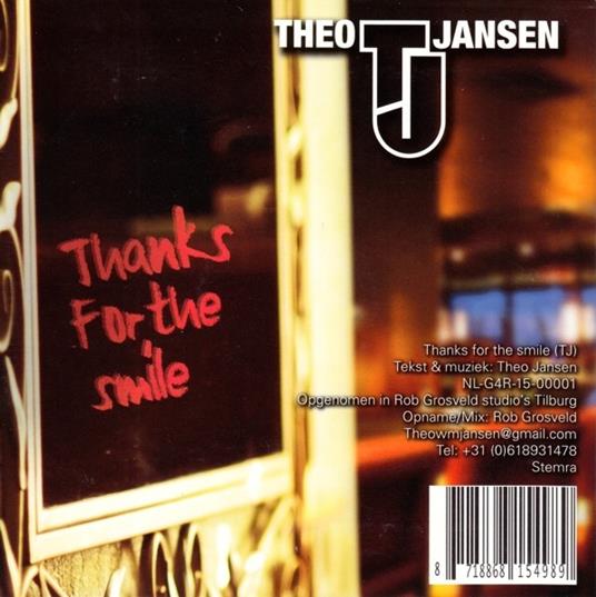 Thanks For The Smile - CD Audio Singolo di Theo Jansen - 2