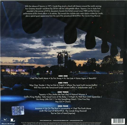 Tapestry. Live in Hyde Park (180 gr.) - Vinile LP di Carole King - 2