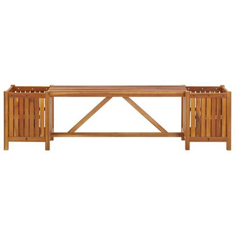 vidaXL Panca da Giardino con 2 Fioriere 150x30x40cm in Massello Acacia - 2