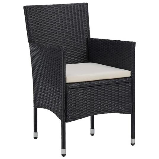 vidaXL Set Sedie da Pranzo per Giardino 2 Pz in Polyrattan Nero - 2