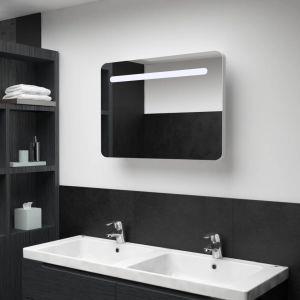 vidaXL Armadietto Bagno con Specchio e LED 80x9,5x55 cm  