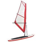vidaXL Set Tavola Gonfiabile da SUP con Vela Rosso e Bianco
