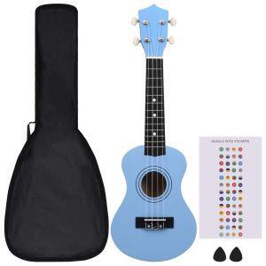 vidaXL Set Ukulele Soprano con Borsa per Bambini Blu 21 - 2