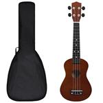 vidaXL Set Ukulele Soprano con Borsa per Bambini Legno Scuro 23