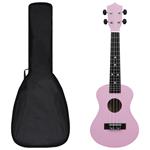 vidaXL Set Ukulele Soprano con Borsa per Bambini Rosa 23