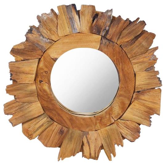 vidaXL Specchio da Parete in Vetro Circolare Decorazione Muro Casa Specchiera 