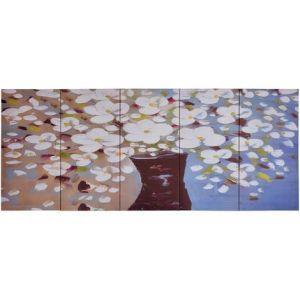 vidaxl Set Stampa Su Tela Da Muro Fiori In Vaso Multicolore 150x60 Cm - 2