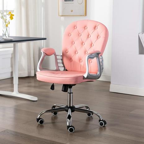 Nuova sedia sedie da ufficio in morbida pelle PU con poggiapiedi sedia da  computer reclinabile rosa bianca sedia da ufficio sedia da gioco girevole