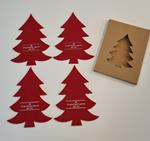 Set di 4 portaposate in feltro a forma di albero di Natale