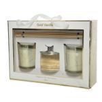 Gift Set Profumo Ambiente Con 2 Candele Gold Vanilla