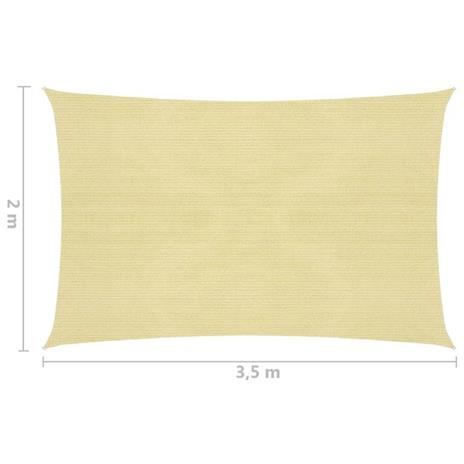 vidaXL Vela Parasole 160 g/m² Beige 2x3,5 m in HDPE - 3