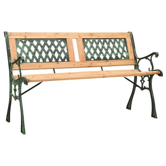 vidaXL Panchina da Giardino 122 cm in Ghisa e Legno Massello di Abete