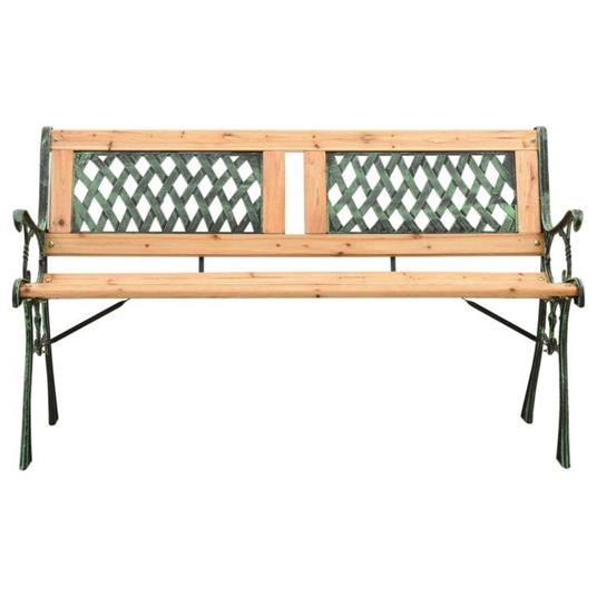 vidaXL Panchina da Giardino 122 cm in Ghisa e Legno Massello di Abete - 2