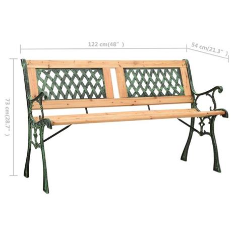 vidaXL Panchina da Giardino 122 cm in Ghisa e Legno Massello di Abete - 3