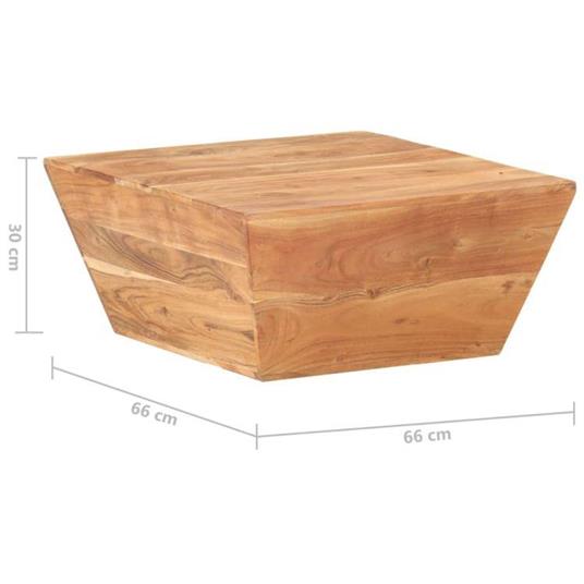 vidaXL Tavolino da Caffè a Forma di V 66x66x30 cm in Legno di Acacia - 4