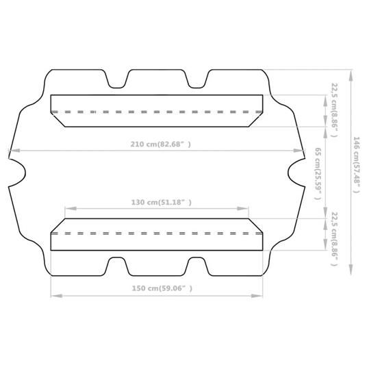 vidaXL Baldacchino per Dondolo da Giardino Giallo 150/130x70/105 cm - 6