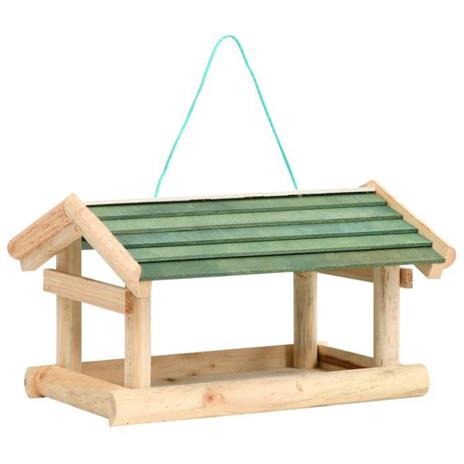 vidaXL Mangiatoia per Uccelli in Legno Massello 35x29,5x21cm