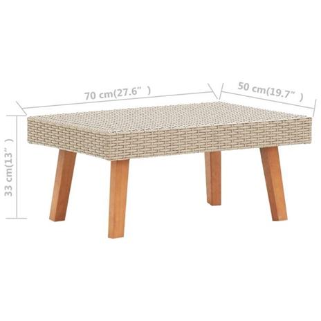 vidaXL Set Divani da Giardino 2 pz con Cuscini in Polyrattan Beige - 4