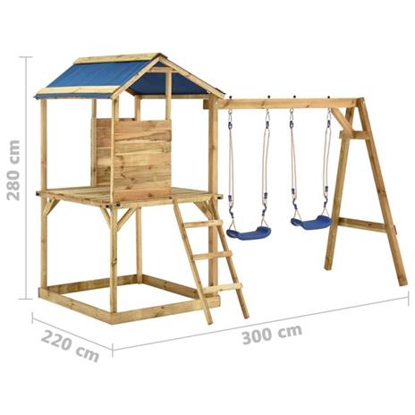 vidaXL Set da Gioco da Esterno in Legno di Pino Impregnato - 3