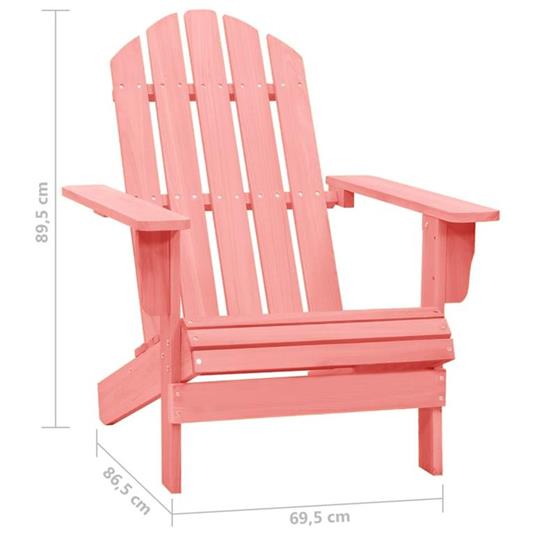 vidaXL Sedia da Giardino Adirondack in Legno Massello di Abete Rosa - 3