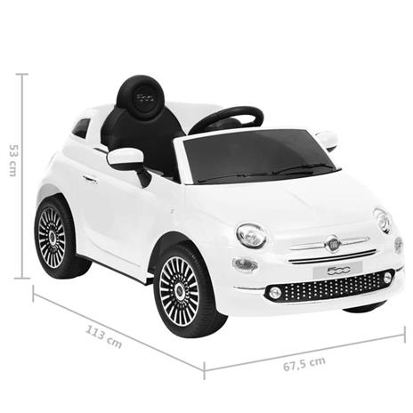 vidaXL Auto Elettrica per Bambini Fiat 500 Bianca - 5