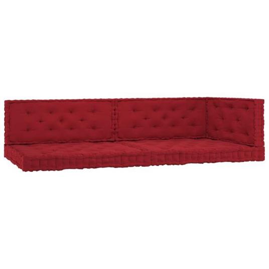 vidaXL Cuscini per Divano in Pallet 2 pz Rosso Borgogna 