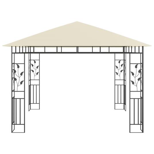 vidaXL Gazebo con Zanzariera e Luci LED 3x3x2,73 m Crema - 4