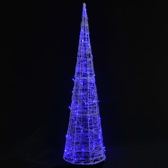 vidaXL Piramide Decorativa Cono di Luce LED Acrilico Blu 120 cm - 6