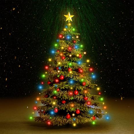 vidaXL Rete di Luce per Albero di Natale 210 LED Multicolore 210 cm - 3