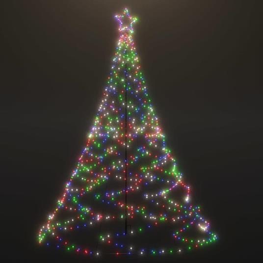 vidaXL Albero di Natale con Palo in Metallo 1400 LED Colorato 5 m - 2