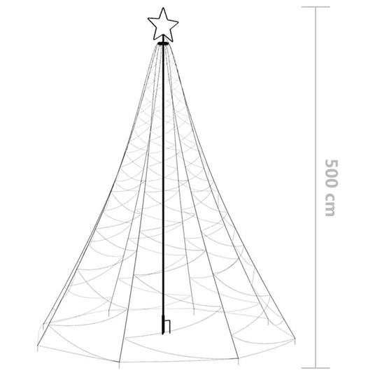 vidaXL Albero di Natale con Palo in Metallo 1400 LED Colorato 5 m - 3