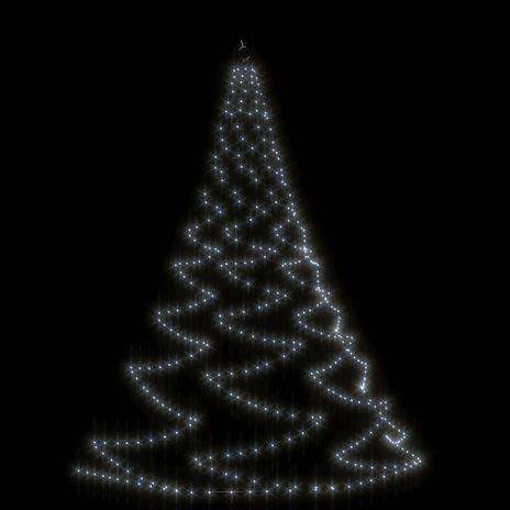 vidaXL Albero da Parete con Gancio Metallico 720 LED Bianco Freddo 5 m - 5