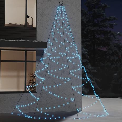 vidaXL Albero da Parete con Gancio Metallico 720 LED Bianco Freddo 5 m - 4