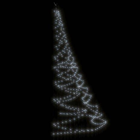 vidaXL Albero da Parete con Gancio Metallico 720 LED Bianco Freddo 5 m - 8