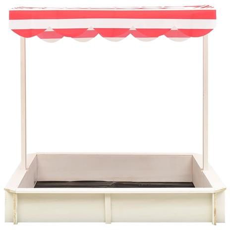 vidaXL Sabbiera con Tetto Regolabile Legno Abete Bianco e Rosso UV50 - 3