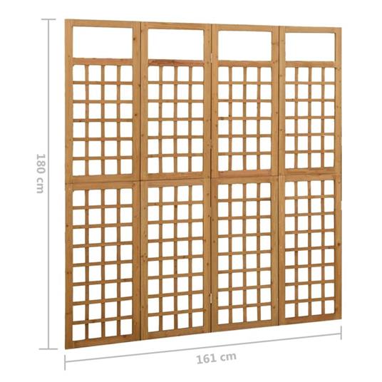 vidaXL Divisorio a 4 Pannelli in Legno Massello di Abete 161x180 cm - 3