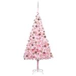 vidaXL Set Albero Natale Artificiale con LED e Palline Rosa 240 cm PVC