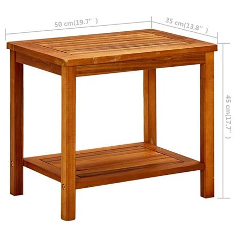 vidaXL Tavolino da Salotto 50x35x45 cm in Legno Massello di Acacia - 4
