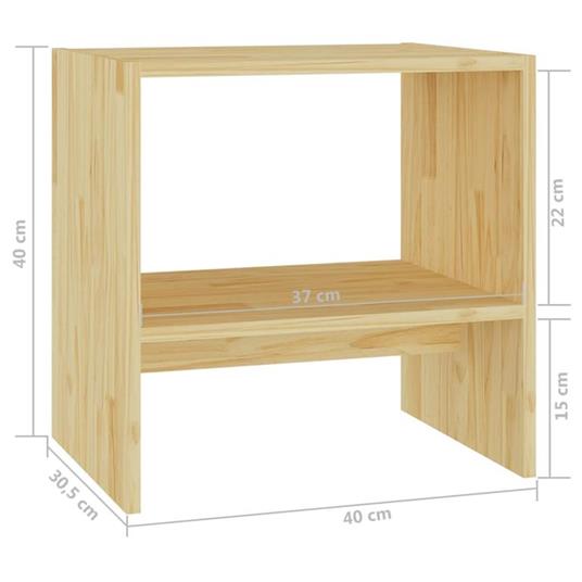 vidaXL Comodino 40x30,5x40 cm in Legno Massello di Pino - 5