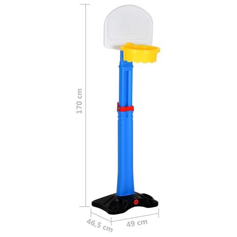 vidaXL Canestro da Basket con Base Regolabile per Bambini 170 cm - 7