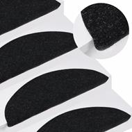 vidaXL Tappeti Adesivi per Scale 15 pz 56x20 cm Nero 