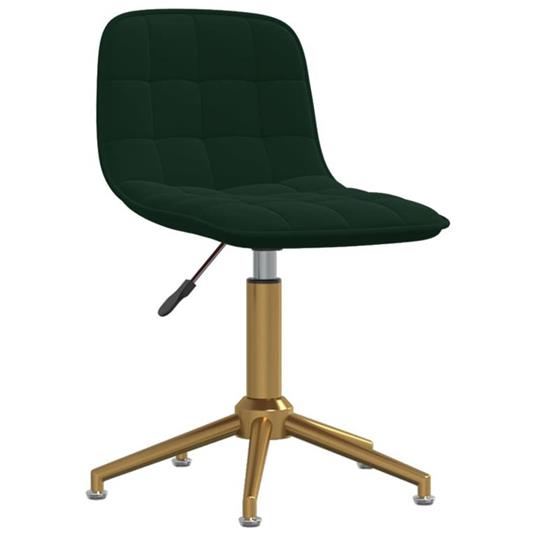 vidaXL Sedia da Ufficio Girevole Verde Scuro in Velluto - vidaXL - Casa e  Cucina | IBS