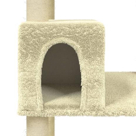 vidaXL Albero per Gatti con Tiragraffi in Sisal Crema 141 cm - 7