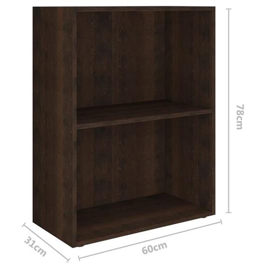 vidaXL Libreria in Truciolato 60x31x78 cm Rovere Fumo - 3