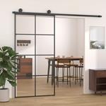 vidaXL Porta Scorrevole Nera 102,5x205 cm in Vetro ESG e Alluminio