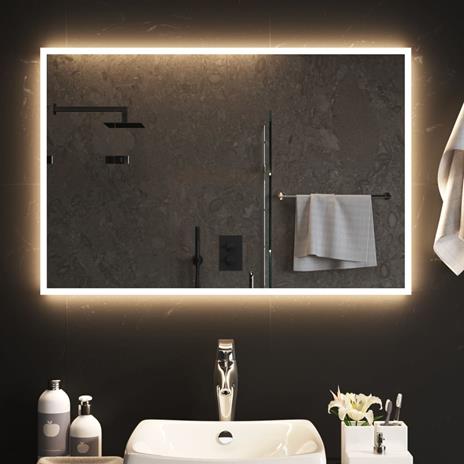 vidaXL Specchio da Bagno con Luci LED 90x60 cm - 2